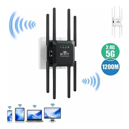 Repetidor De Sinal Wifi Roteador 8 Antenas Wireless 1200mbps