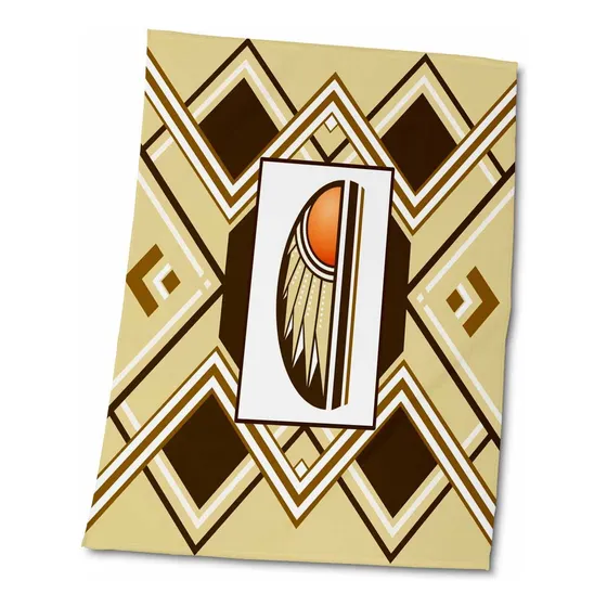 Letra I- Monograma Tematico Art Deco Nativo Americano Toalla