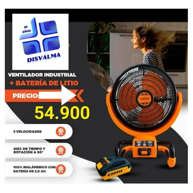 Ventilador De Pie Coofix Industrial A Batería