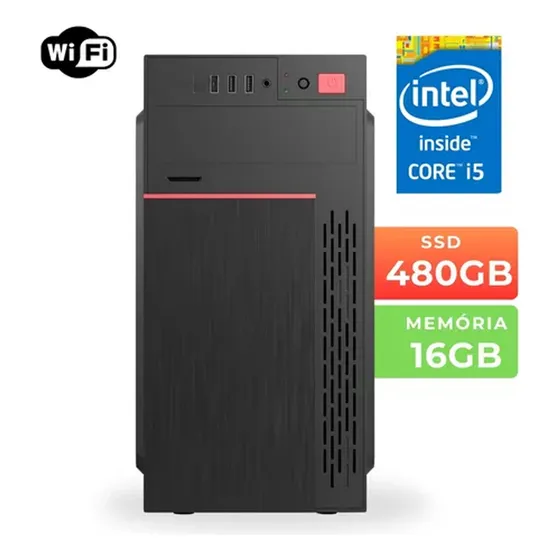 Pc Computador Intel I5 8 Geração 16gb Ddr4 Ssd 480gb + Wifi