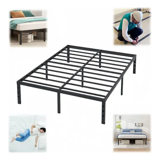 Base De Cama Matrimonial Metal Camas Full Size Plegable Box
