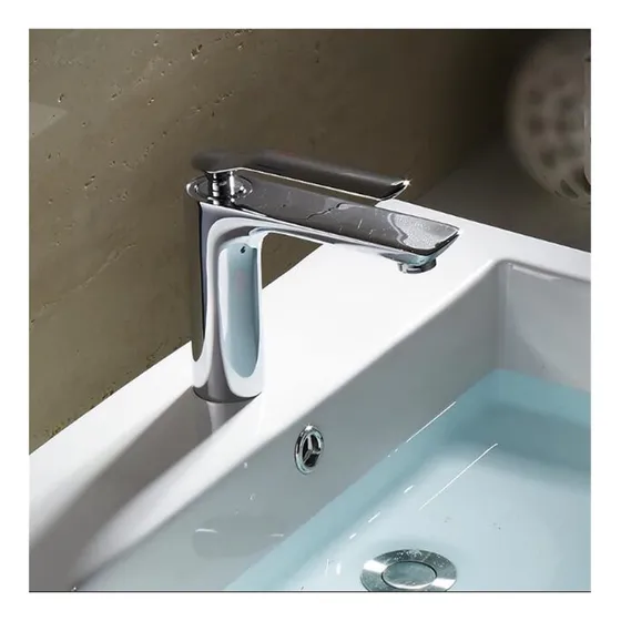 Cromo Laton Monomando Grifo Lavabo Baño Frio Caliente