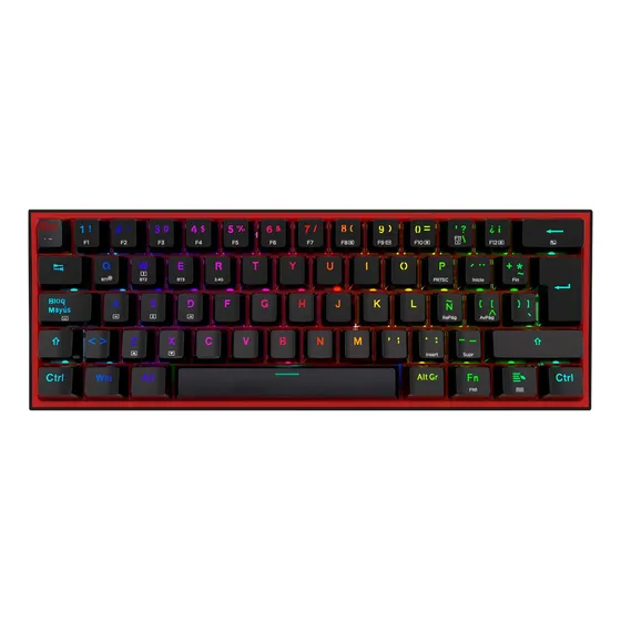 Teclado Mecánico Redragon Fizz Pro K616 Rgb Wireless Dual Color Del Teclado Negro Idioma Español Latinoamérica