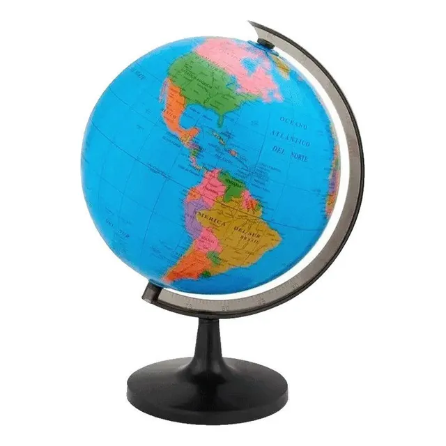 Globo Terráqueo Político Giratorio 14cm Con Base 22cm Alto