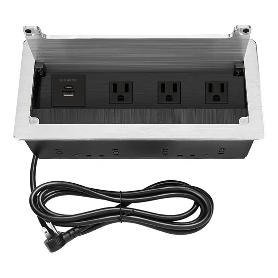 Enchufe Escritorio Placa De Contactos Y Puerto Usb Plegable