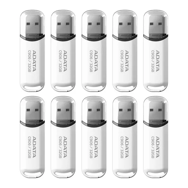 Kit 20 Memoria Usb 32gb Adata C906 2.0 Ac906-32g-rwh Color Blanco Liso