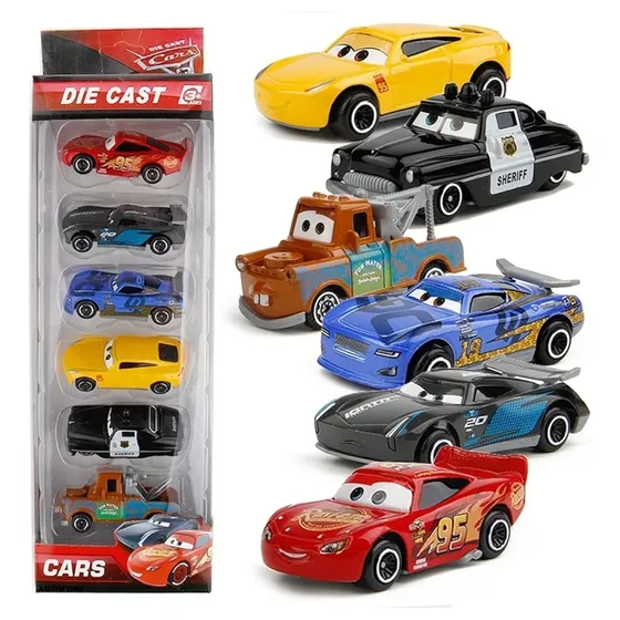 Carros Cars Rayo Mcqueen Metálicos Set 6 Autos Blister