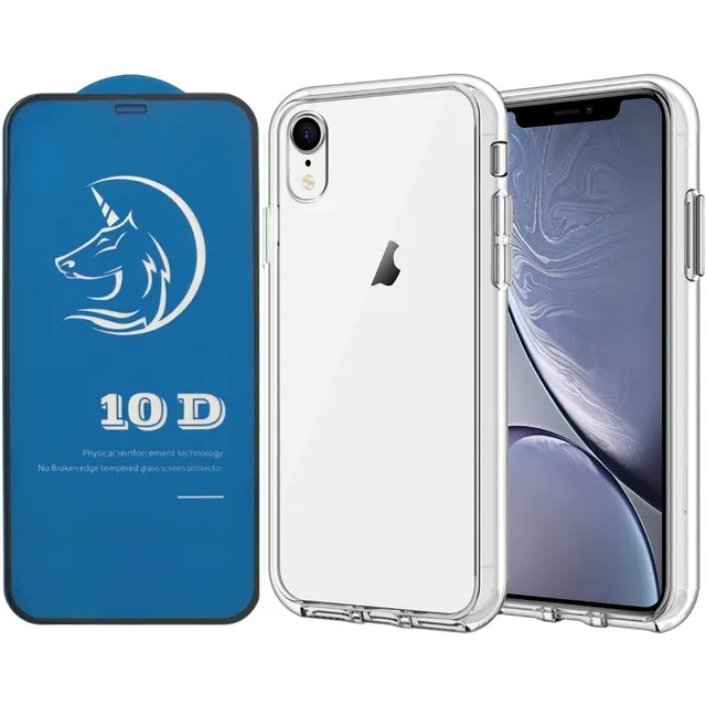 Forro Rígido Transparente + Vidrio Premium Para iPhone