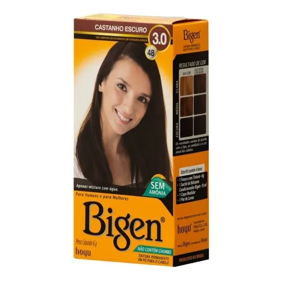 Tintura Bigen Castanho Escuro 3.0 - Sem Amonia