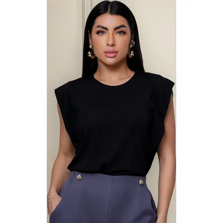 Blusa Feminina Muscle Tee Básica Gola Redonda Verão