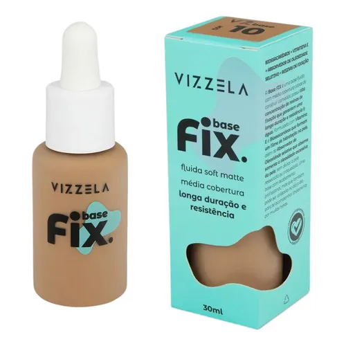 Base Líquida Fix - Vizzela - 30ml Tom Cor 10