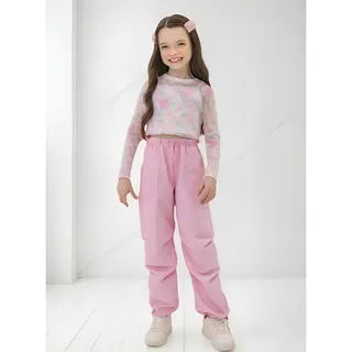 Conjunto Menina Kukie Blusa Manga Longa Top Calça Parachute Conjunto Menina Kukie Blusa Manga Longa Top Calça Parachute