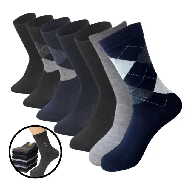12 Pares Meia Social Masculina Cano Longo Grossa Conforto Sortidos Único (36 Ao 44)