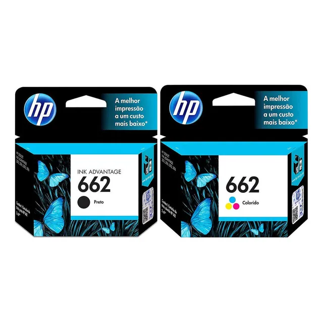 Cartucho de tinta HP 662 Color Negro/Tricolor de 4 ml