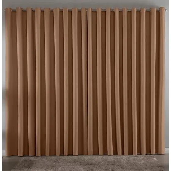 Cortina Blackout Em Tecido 3,00x2,80 Corta Luz Avela Bege