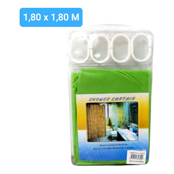 Cortina De Baño Plástica Con Ganchos Nueva