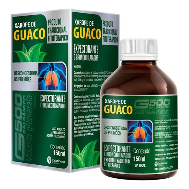Xarope De Guaco Fitoterápico Descongestiona Os Pulmões 150ml