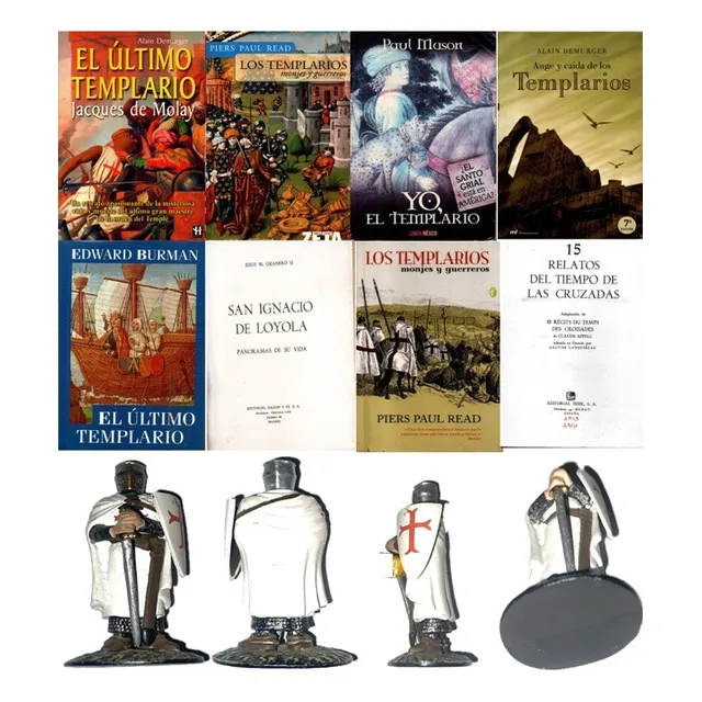 Caballero Templario Soldadito En Plomo Y Libros Templarios