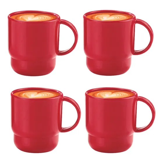 Taza Milano 280ml Set X4: 8,4x9cm Tupperware® Libre De Bpa