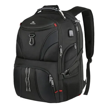 Mochila De Viaje Matein 1211 Para Laptop De 17 Pulgadas De Hombre Y Mujer Para Escolar Impermeable Y Antirrobo Negra