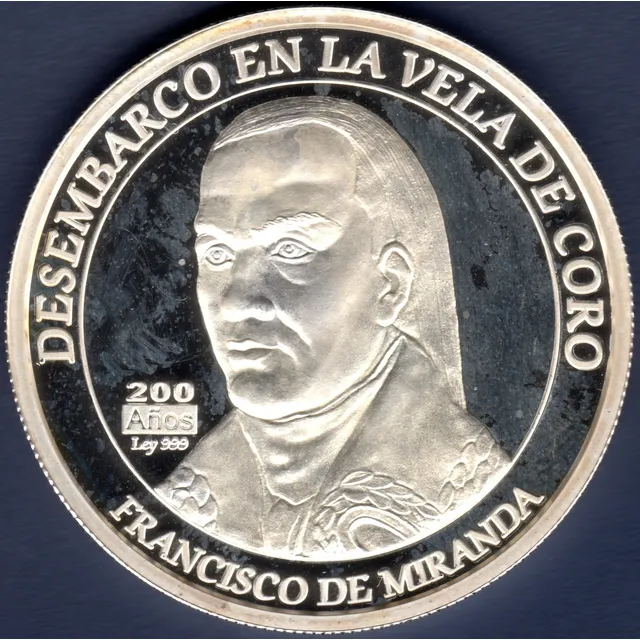 Moneda 200 Bolívares Desembarco Francisco De Miranda Plata