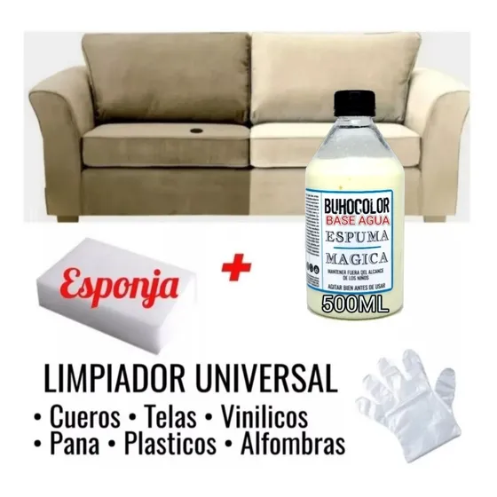 Limpia Tapizados Alfombras Sillones + Paño Esponja Guantes