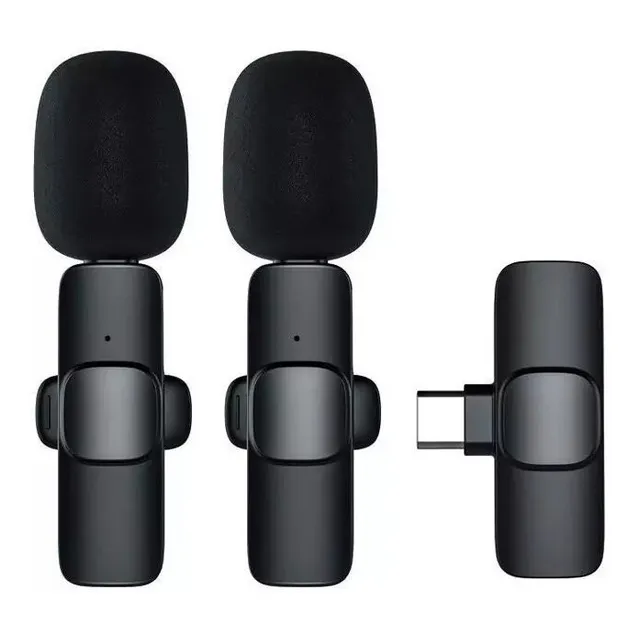 2 Micrófonos Lavalier Solapa Inalámbrico Usb-c Pc Celular K9