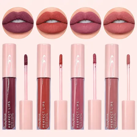 Kit 4 Batons Líquidos Matte Perfect Lips Ruby Rose