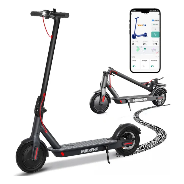 Mirrend F9-PRO Scooter electrico patín electrico 8.5 pulgadas 500w 7.5ah con rueda inflable adultos plegable Color Negro