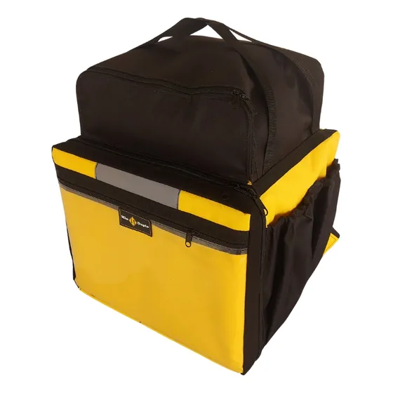 Bag Motoboy Laminada Mochila Pizza Delivery Lanches Cor Amarelo