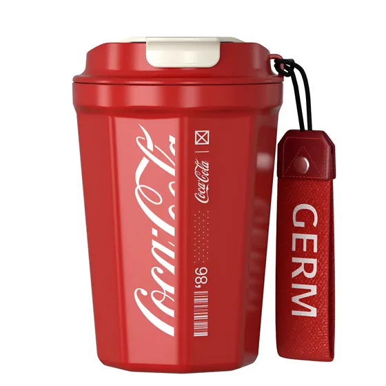 Vaso Térmico Diamond Coca-cola X Germ Rojo | 390ml \u002F 13oz Acero Inoxidable 316 Grado Médico, Mantiene Frío O Caliente, Hermético Y Portátil | Cuotas sin interés