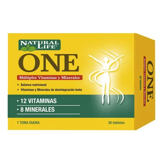 Natural Life One Multivitaminas Minerales 30 Comp Sabor Sin Sabor