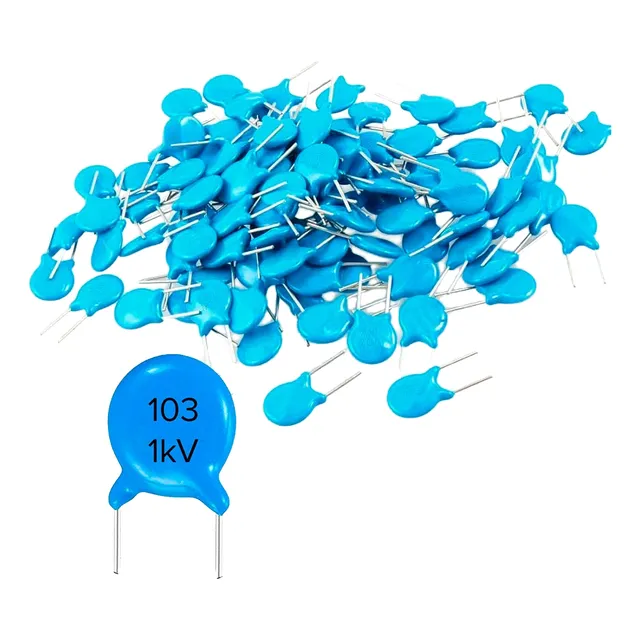 100pz Capacitores Ceramico Condensador 1kv Azul Alto Voltaje