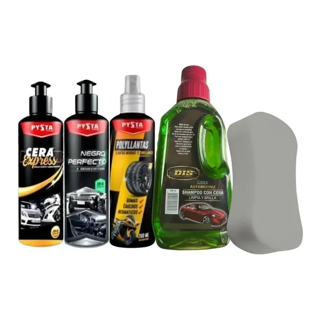 Shampoo Con Cera + Polyllantas + Carnauba + Renovador Negro