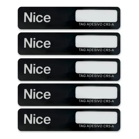 Kit c 10 Tags Veicular Adesivo Nice CR5 Linear UHF Alcance 6 m