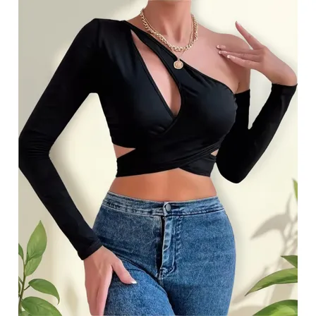 Top De Tirantes Negro Corto  Crop  Top Sostén De Mujer