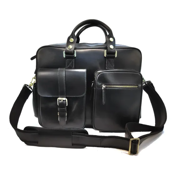 15.6 Inch Top Layer Cowhide Laptop Bag Leather Large Cr1t4