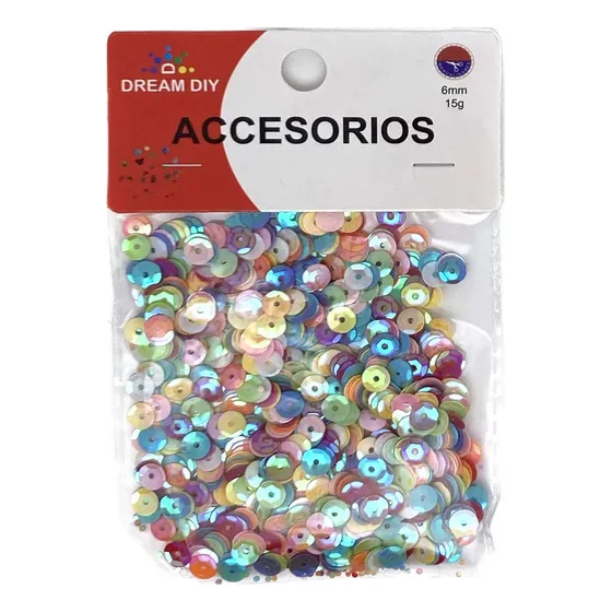 Lentejuelas Redondas 6mm Manualidades 15gr Color Pastel