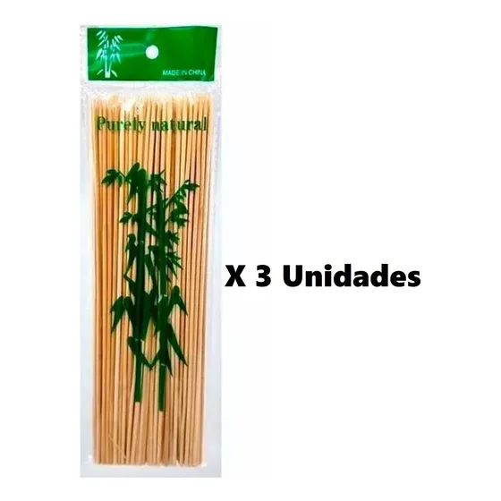  Palitos De Altura Madera Para Pinchos Brochetas 30cm