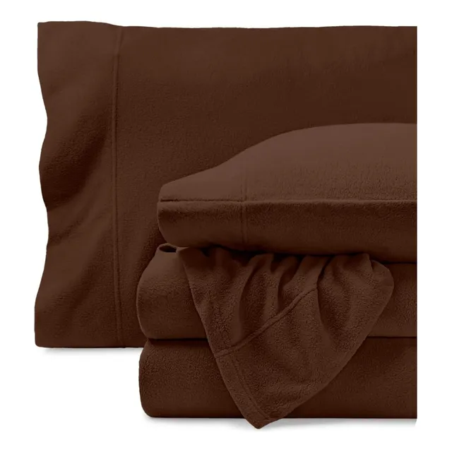 Sábanas Micropola Marron 155g.antipilling Plaza Y Media Marrón Oscuro Liso