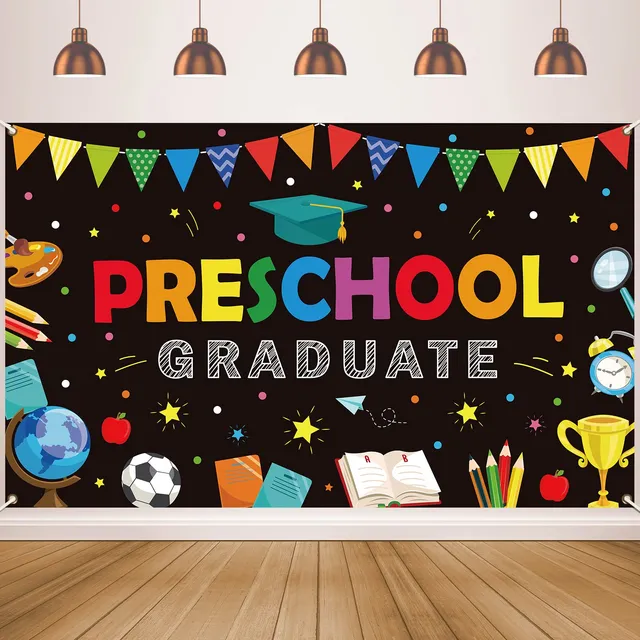 Decoracion Fiesta Graduacion Preescolar Telon Fondo Colorido