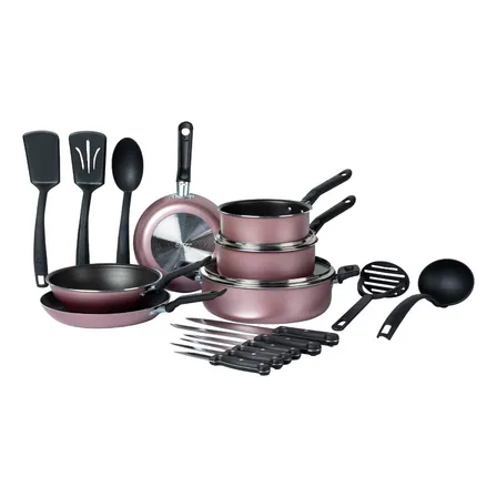 Batería De Cocina Ekco 19 Pzas Golden Rose Con Antiadherente Golden Rose