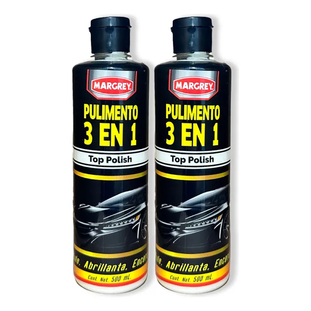2 Abrillantador Cera Y Pulimento 3 En 1 Polish Margrey 500ml