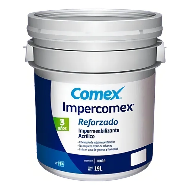 Impermeabilizante Comex Reforzado 19 Lts Acabado Mate Color Blanco