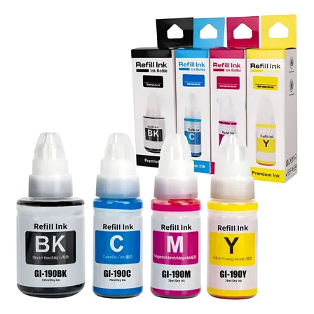 Pack 4 Tintas Gi-190 Para Impresora Canon G2110 3110 4110