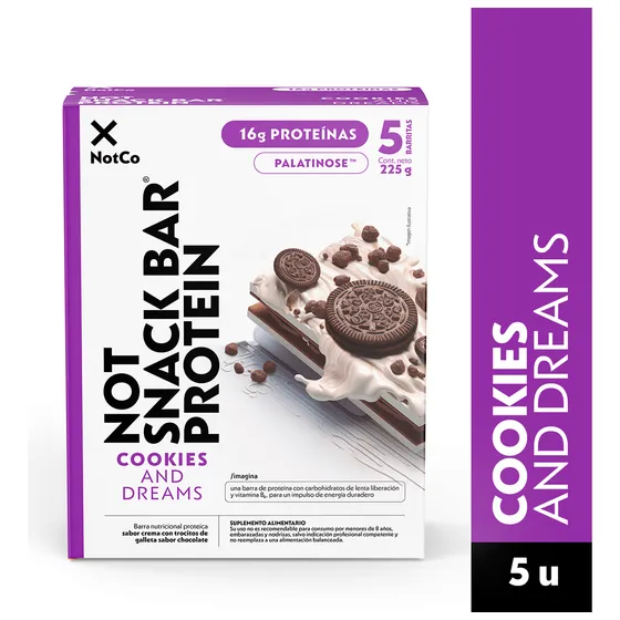 Barras Proteína Notsnack Bar Cookies And Dreams NotCo 5x45g