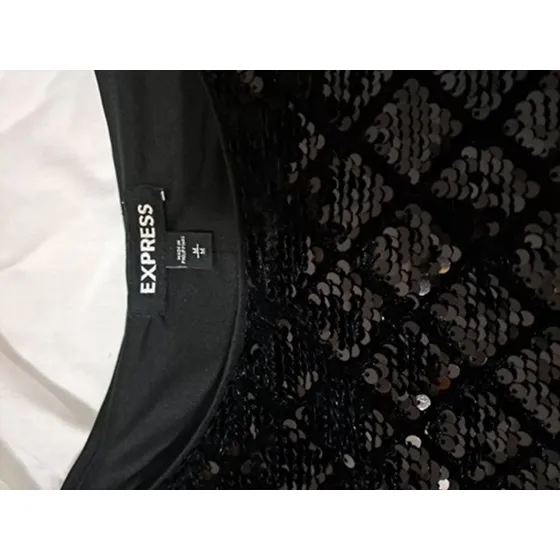 Camisa De Lentejuelas ,tipo Top.forrada  Manga Larga