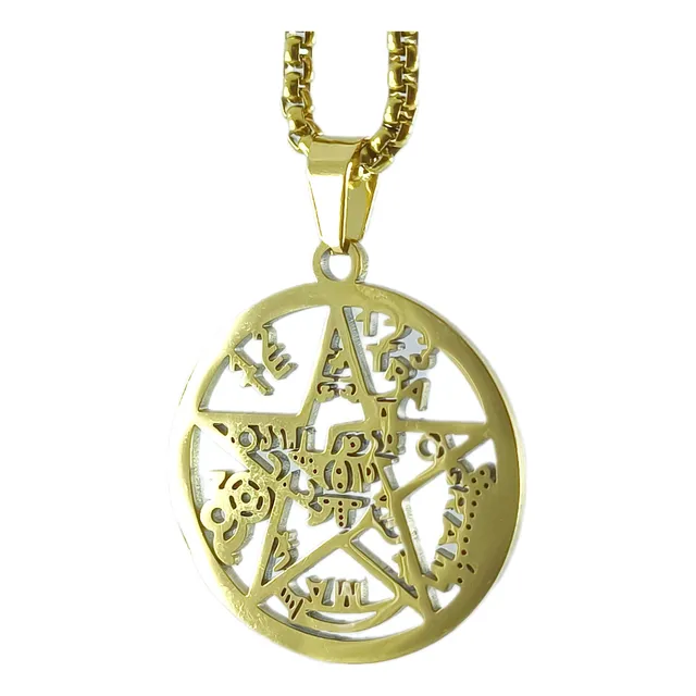 Collar Tetragramatron Pentagrama Amuleto Sagrado Estrella