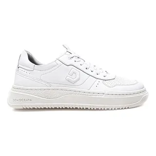 Sapatenis Casual Couro Legitimo Democrata Block Branco Denim Sapatenis Casual Couro Legitimo Democrata Block Branco Denim
