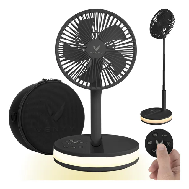 Ventilador portátil inalámbrico Venty con batería de 16000 mAh con conector